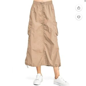 Khaki/Light Brown Parachute Cargo Skirt